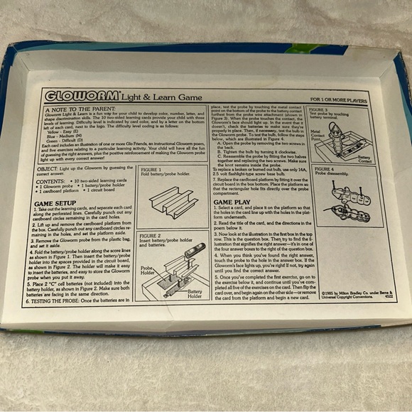 1985 Milton Bradley Glo Worm Light & Learn Game Vintage Matching Game **Works** - Picture 2 of 14